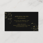 Moderne zwarte en goudschilfers, stijlvol visitekaartje (Achterkant)
