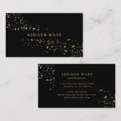 Moderne zwarte en goudschilfers, stijlvol visitekaartje (Voorkant / Achterkant)