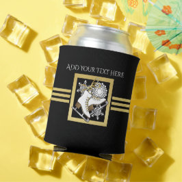 Moderne zwarte en goudzige ijsvlekken blikjeskoeler