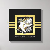 Moderne zwarte en goudzige ijsvlekken canvas afdruk (Voorkant)