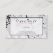 Moderne zwarte en grijze marmer visitekaartje (Achterkant)