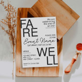 Moderne zwarte en grijze neutrale afscheidsuitnodi save the date