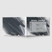 Moderne, zwarte en grijze penseelstreken gastenboek (Volledig)