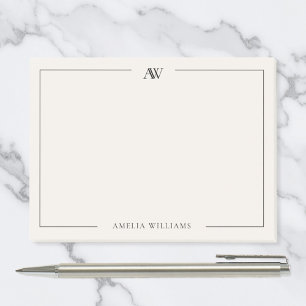 Moderne Zwarte en Ivoren Minimalistische Elegante  Post-it® Notes