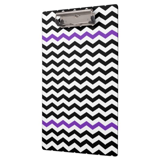 Moderne zwarte en Paarse Chevron Zigzag-klembord Klembord (Links)