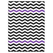 Moderne zwarte en Paarse Chevron Zigzag-klembord Klembord (Achterkant)