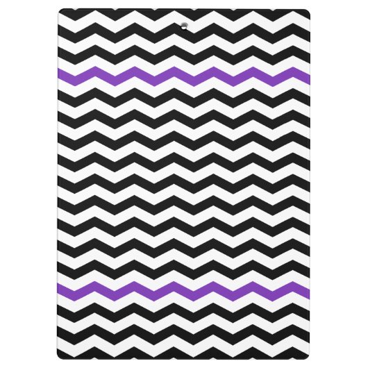 Moderne zwarte en Paarse Chevron Zigzag-klembord Klembord (Achterkant)