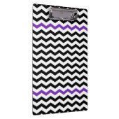 Moderne zwarte en Paarse Chevron Zigzag-klembord Klembord (Rechts)