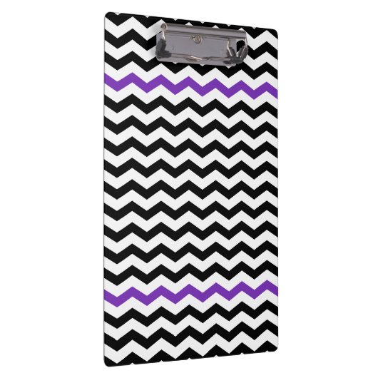 Moderne zwarte en Paarse Chevron Zigzag-klembord Klembord (Rechts)