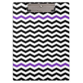 Moderne zwarte en Paarse Chevron Zigzag-klembord Klembord (Voorkant)