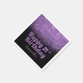 Moderne zwarte en Paarse glitter Elke dag Servet (Hoek)