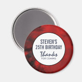 Moderne Zwarte en Rode Artistieke Abstracte Verjaa Magneet (Voorkant / Achterkant)