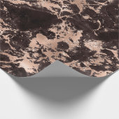 Moderne zwarte en Roos Gold Marble Pattern Cadeaupapier (Hoek)