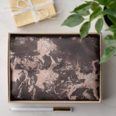Moderne zwarte en Roos Gold Marble Pattern Tissuepapier (Geschenk)