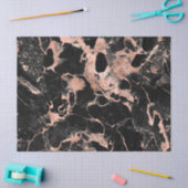 Moderne zwarte en Roos Gold Marble Pattern Tissuepapier (Craft)