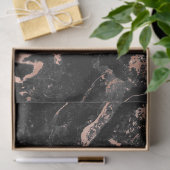 Moderne zwarte en Roos Gold Marble Pattern Tissuepapier (Geschenk)