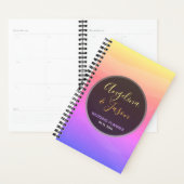 Moderne Zwarte En Roze Bruiloft Planner (Display)