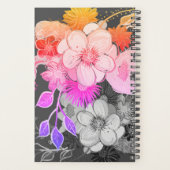 Moderne Zwarte En Roze Bruiloft Planner (Achterkant)