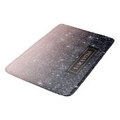 Moderne zwarte en roze glitter Sparkles Badmat (Gekanteld)