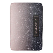 Moderne zwarte en roze glitter Sparkles Badmat (Voorkant Verticaal)