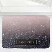 Moderne zwarte en roze glitter Sparkles Badmat
