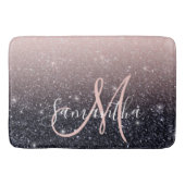 Moderne zwarte en roze glitter Sparkles Badmat (Voorkant)