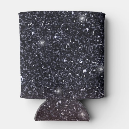 Moderne zwarte en roze glitter Sparkles Blikjeskoeler (Achterkant)