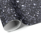 Moderne zwarte en roze glitter Sparkles Cadeaupapier (Rol Hoek)
