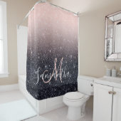 Moderne zwarte en roze glitter Sparkles Douchegordijn (In situ)