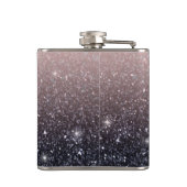 Moderne zwarte en roze glitter Sparkles Heupfles (Achterkant)