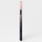 Moderne zwarte en roze glitter Sparkles iPhone Hoesje (Rechterkant)
