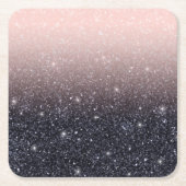 Moderne zwarte en roze glitter Sparkles Kartonnen Onderzetters (Voorkant)