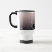 Moderne zwarte en roze glitter Sparkles Reisbeker (Links)