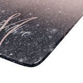 Moderne zwarte en roze glitter Sparkles Snijplank (Hoek)