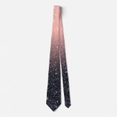 Moderne zwarte en roze glitter Sparkles Stropdas (Voorkant)
