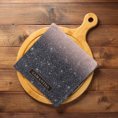 Moderne zwarte en roze glitter Sparkles Theedoek