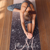 Moderne zwarte en roze glitter Sparkles Yogamat