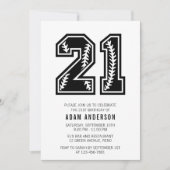 Moderne zwarte en witte 21e verjaardag kaart (Voorkant)