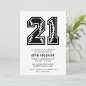Moderne zwarte en witte 21e verjaardag kaart (Staand voorkant)