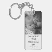 Moderne, zwarte en witte, aangepaste foto, vaderda sleutelhanger (Voorkant Links)