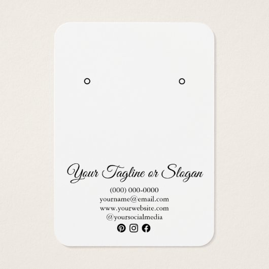 Moderne zwarte en witte aangepaste oorenkaart visitekaartje (Achterkant)