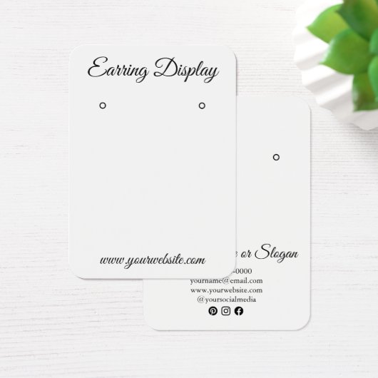 Moderne zwarte en witte aangepaste oorenkaart visitekaartje (Bureau)