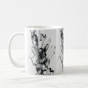 Moderne Zwarte en Witte Abstracte Marmeren Koffiem Koffiemok