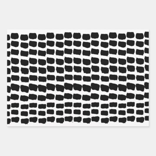 moderne zwarte en witte afdrukstijl inpakpapier vel (Voorkant 3)