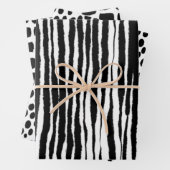 moderne zwarte en witte afdrukstijl inpakpapier vel (In situ)