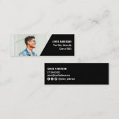 Moderne zwarte en witte afstuderen foto c contactkaartje (Voorkant / Achterkant)