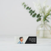 Moderne zwarte en witte afstuderen foto c contactkaartje (Staand voorkant)