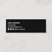 Moderne zwarte en witte afstuderen foto c contactkaartje (Achterkant)