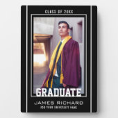 Moderne zwarte en witte Afstuderen foto-toetsenbor Fotoplaat (voorkant)