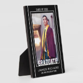 Moderne zwarte en witte Afstuderen foto-toetsenbor Fotoplaat (Zijkant)